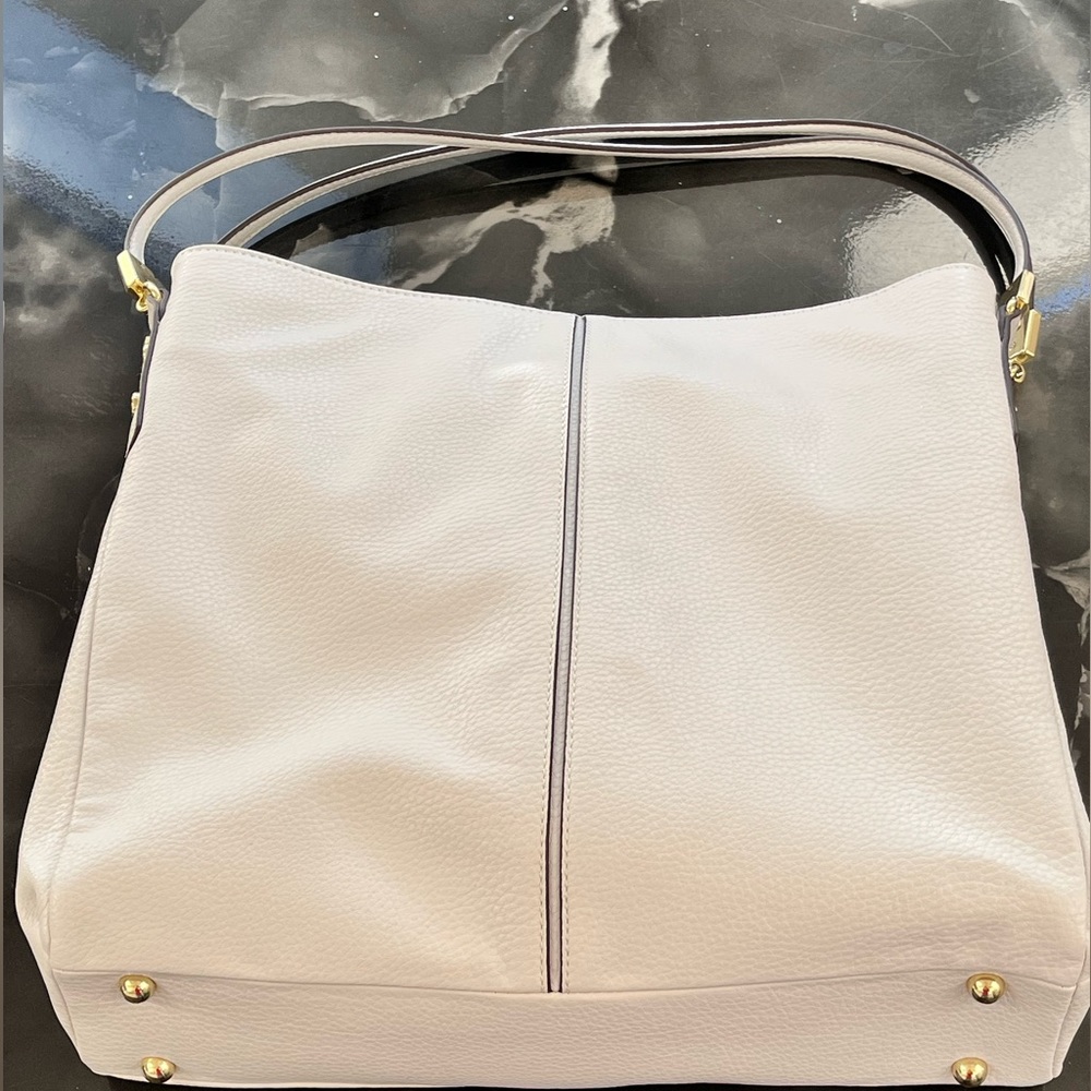 Anne Klein Cream Tote with Gold Hardware - Picture 2 of 9